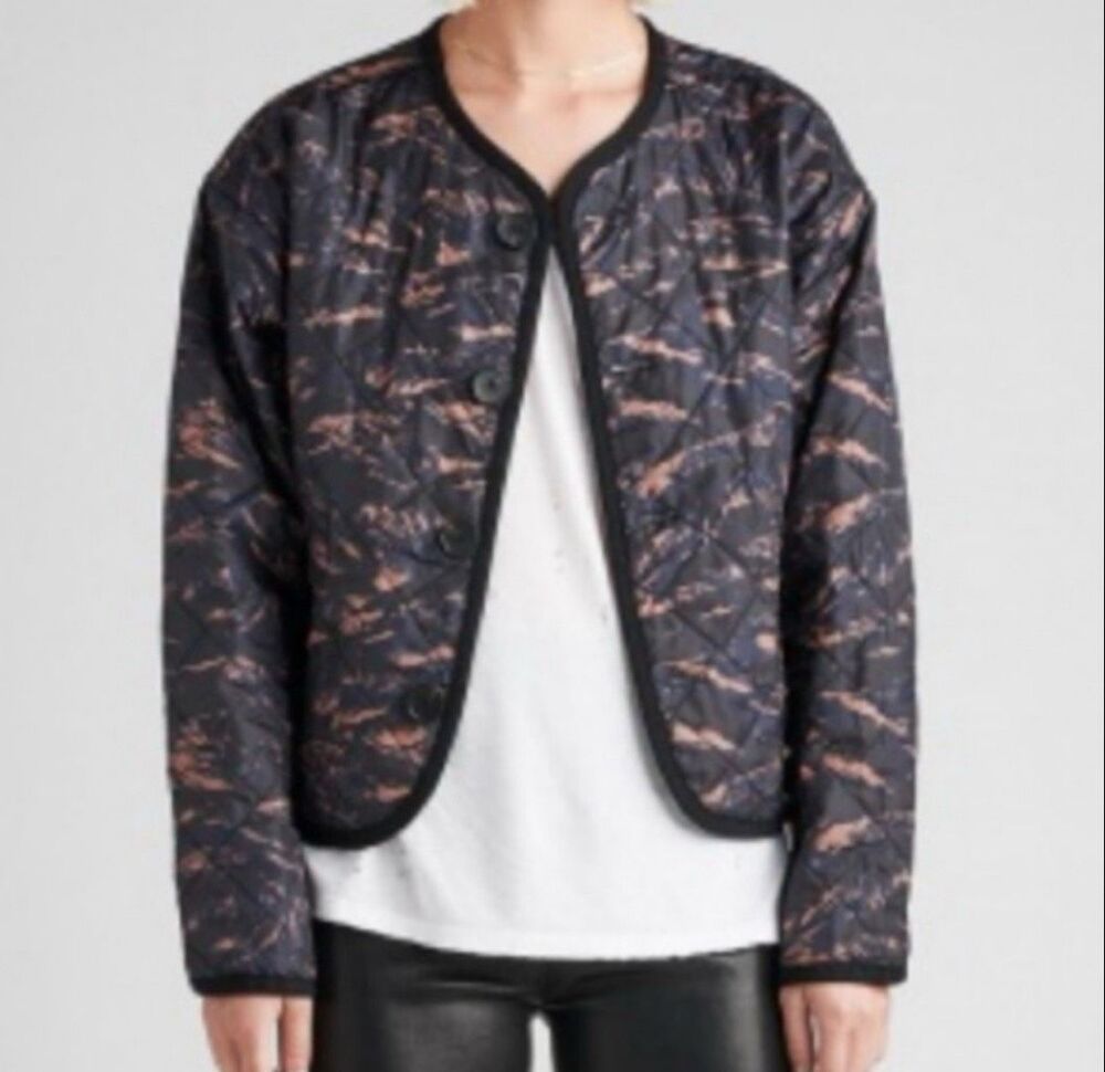 Hudson Jeans $295 Quilted Reversible Crop Jacket Womens M NEW